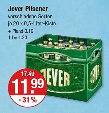 Jever Pilsener 20 x 0,5-Liter-Kiste