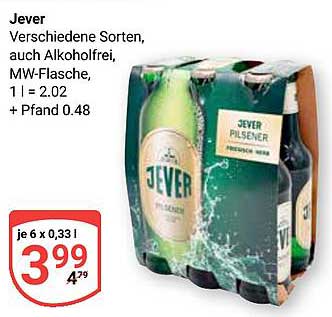 Jever Verschiedene Sorten, auch Alkoholfrei, 6 x 0,33 l