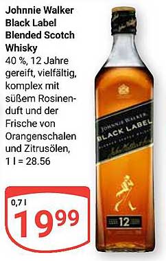 Johnnie Walker Black Label Blended Scotch Whisky 0,7l