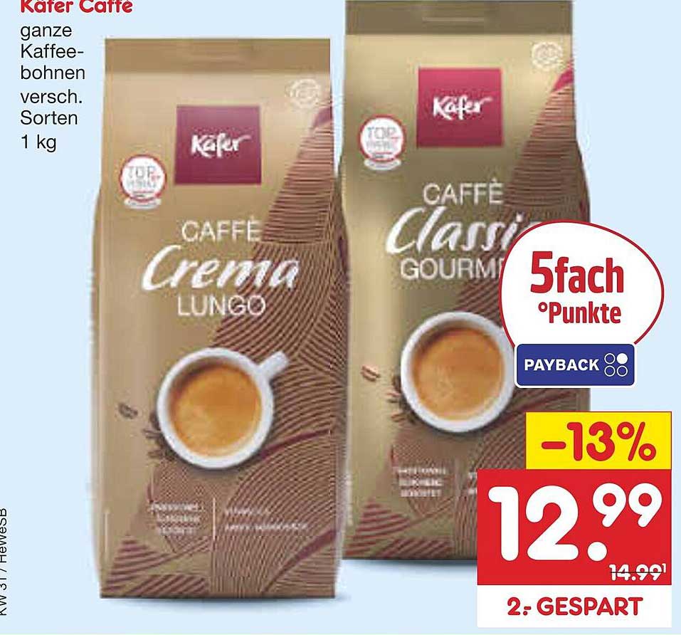 Käfer Caffè - ganze Kaffeebohnen 1 kg