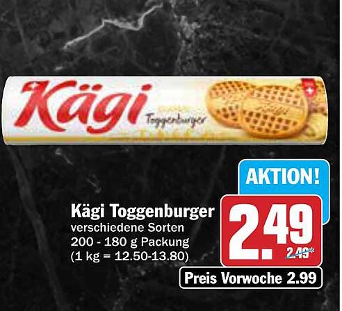 Kägi Toggenburger verschiedene Sorten 200 - 180 g Packung