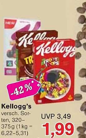 Kellogg’s verschiedene Sorten, 320–375 g