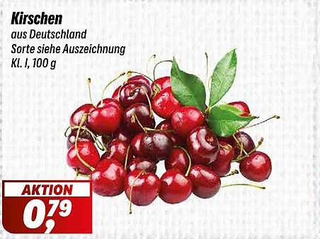 Kirschen aus Deutschland, Sorte siehe Auszeichnung, KL I, 100 g