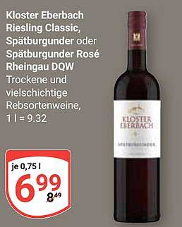 Kloster Eberbach Riesling Classic, Spätburgunder oder Spätburgunder Rosé Rheingau DQW