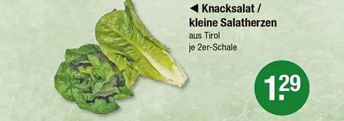 Knacksalat / kleine Salatherzen aus Tirol je 2er-Schale