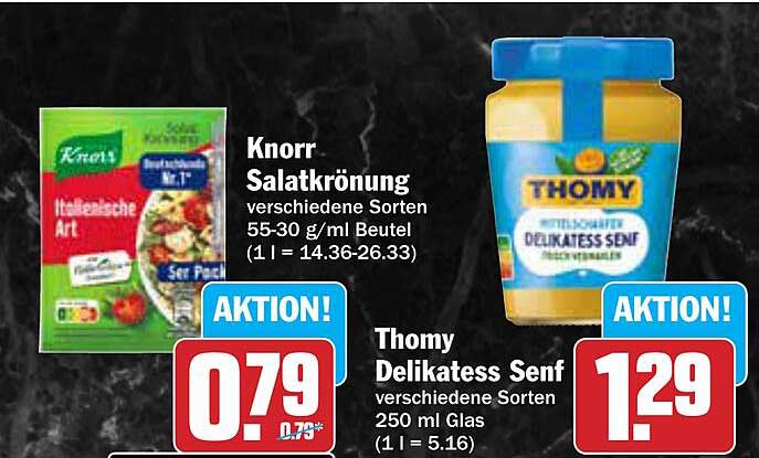 Knorr Salatkrönung & Thomy Delikatess Senf - Sparen Sie jetzt!