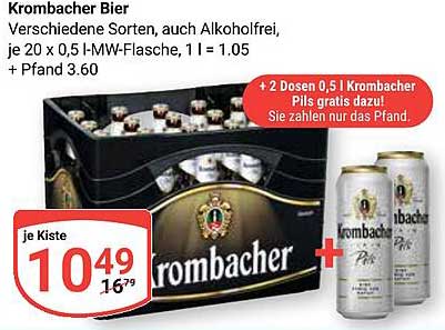 Krombacher Bier - Verschiedene Sorten