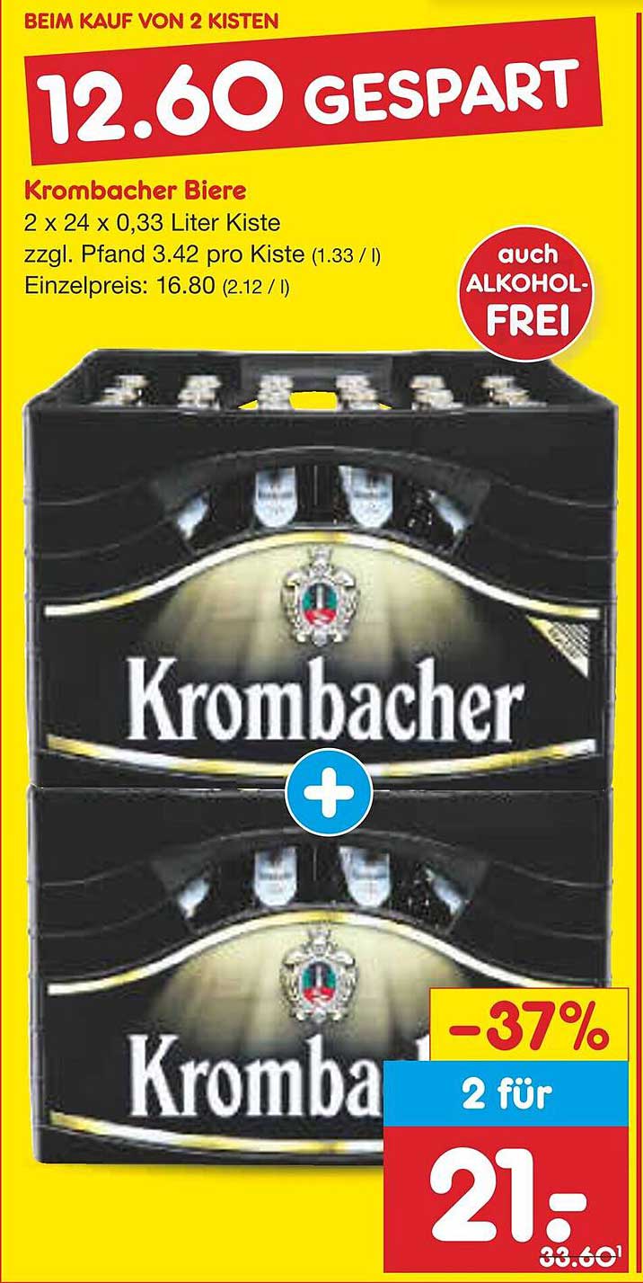 Krombacher Biere - 2 Kisten zum Vorteilspreis