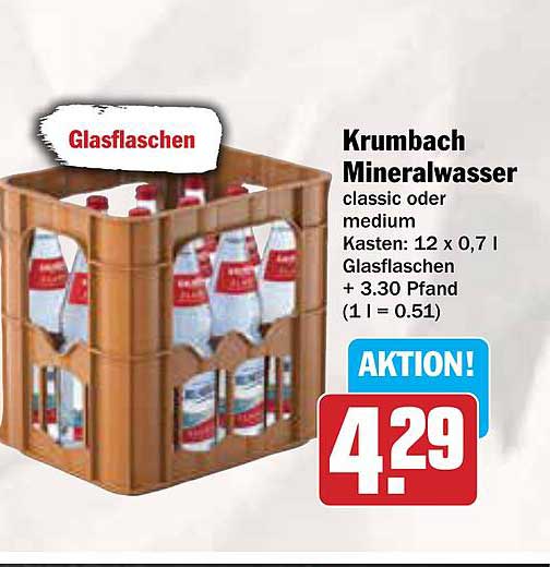 Krumbach Mineralwasser classic oder medium im Kasten