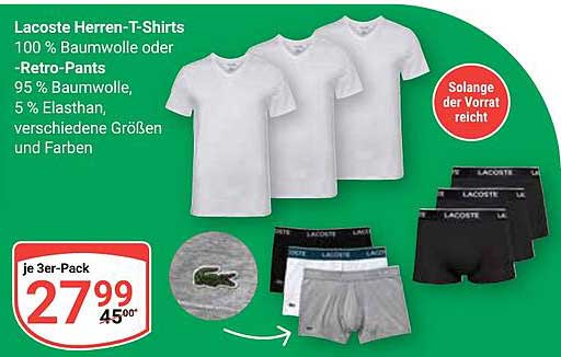 Lacoste Herren T-Shirts im 3er-Pack