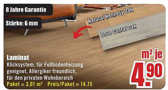 Laminat Natural Hennesy Oak & Dove Cantal Oak