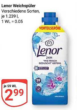 Lenor Weichspüler - verschiedene Sorten, 1.239 l