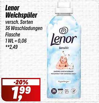 Lenor Weichspüler verschiedene Sorten – 36 Waschladungen