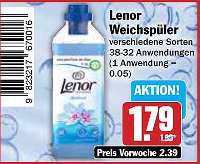 Lenor Weichspüler verschiedene Sorten 38-32 Anwendungen