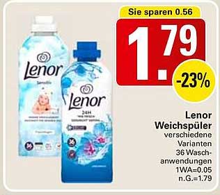 Lenor Weichspüler verschiedene Varianten 36 Wasch Anwendungen