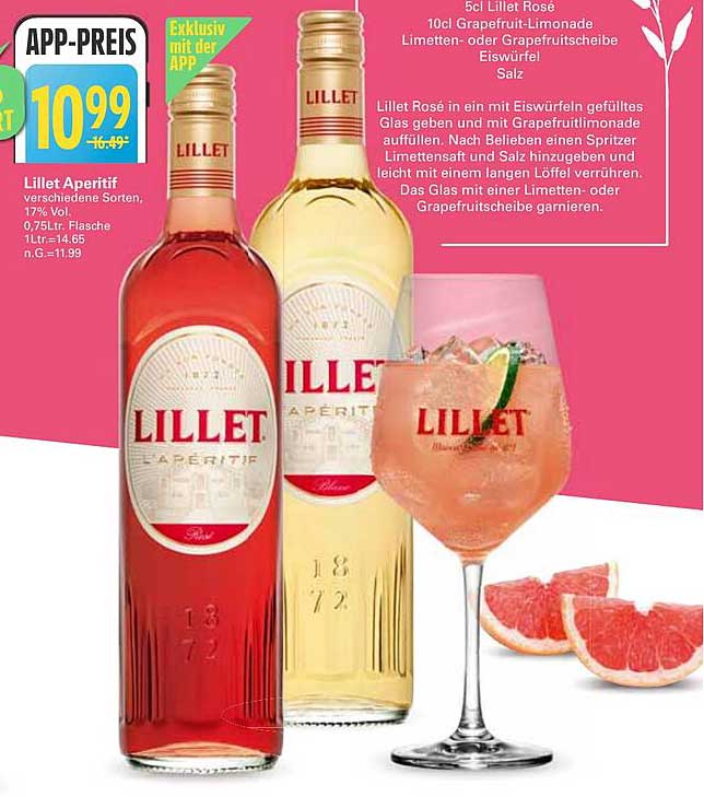 Lillet Aperitif verschiedene Sorten, 0,75L Flasche, 17% Vol.