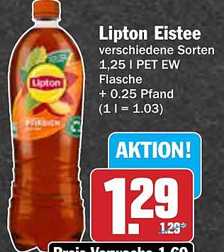 Lipton Eistee verschiedene Sorten 1,25 l PET EW Flasche