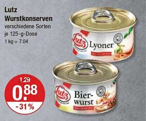 Lutz Wurstkonserven - verschiedene Sorten je 125-g-Dose
