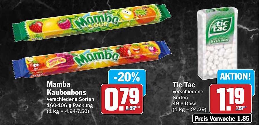 Mamba Kaubonbons verschiedene Sorten 160-106 g Packung