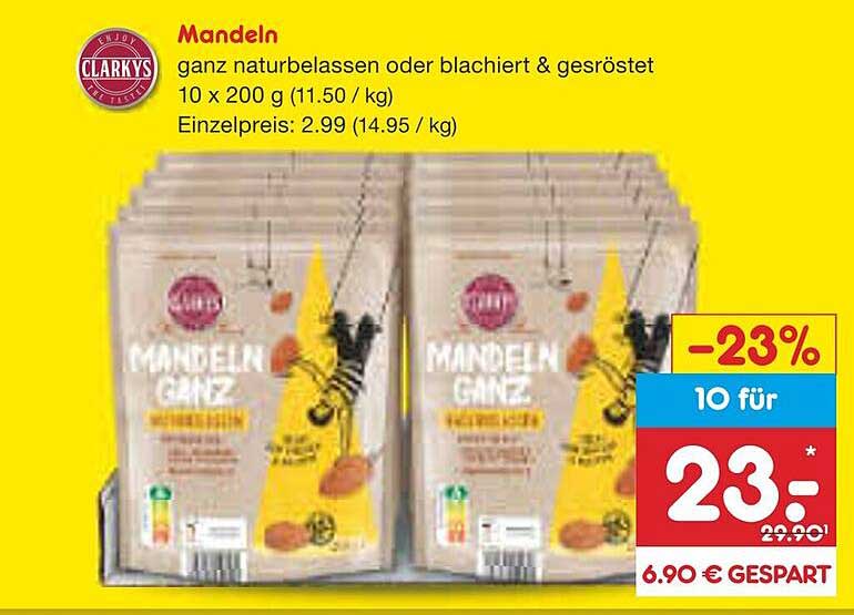 Mandeln ganz, naturbelassen oder blachiert & geröstet - 10 x 200 g