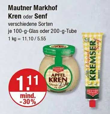 Mautner Markhof Kren oder Senf - verschiedene Sorten