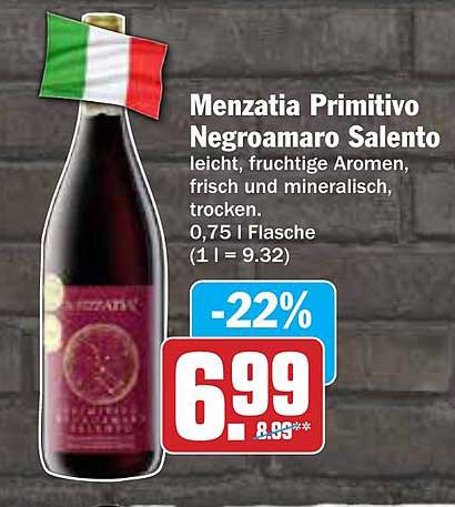 Menzatia Primitivo Negroamaro Salento
