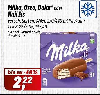 Milka, Oreo, Daim oder Nuii Eis (versch. Sorten)