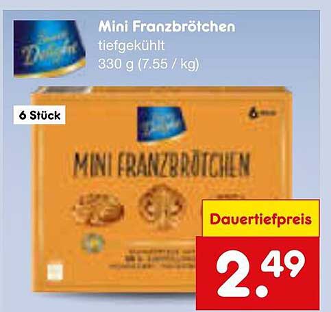 Mini Franzbrötchen tiefgekühlt 330 g (7,55 € / kg)