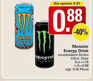 Monster Energy Drink 0,5L Dose - Verschiedene Sorten