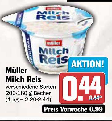 Müller Milch Reis - verschiedene Sorten