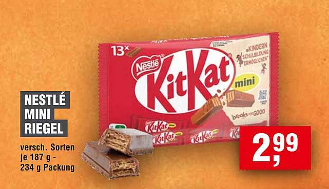 NESTLÉ MINI RIEGEL - Verschiedene Sorten je 187 g - 234 g Packung