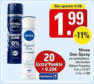 Nivea Deo Spray verschiedene Varianten 150ml