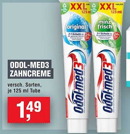 ODOL-MED3 Zahnpasta - verschiedene Sorten, je 125 ml Tube