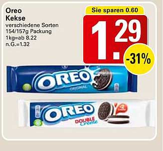 Oreo Kekse verschiedene Sorten 154/157g Packung