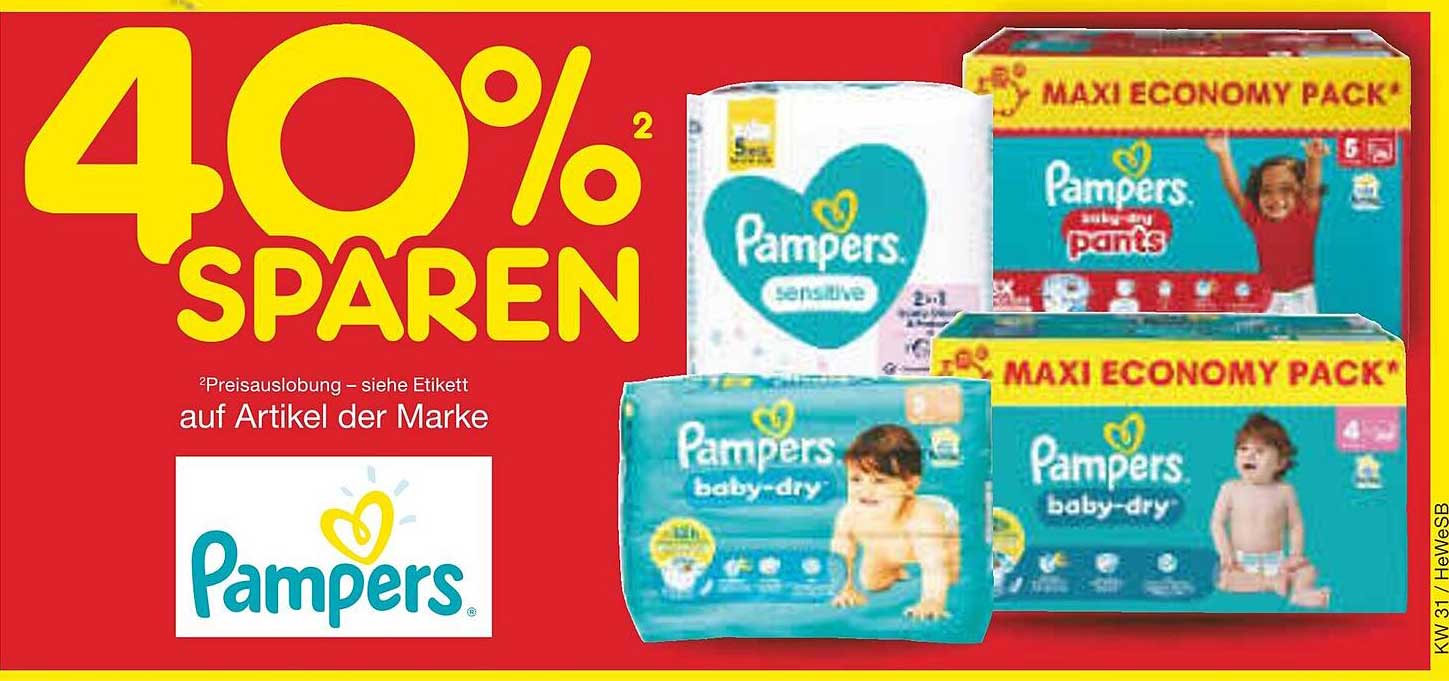 Pampers Windeln im Maxi Economy Pack - 40% sparen!
