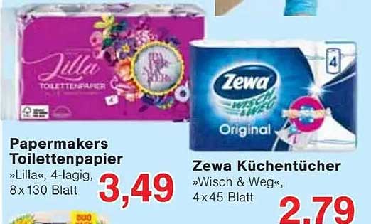 Papermakers Toilettenpapier »Lilla«, 4-lagig, 8 x 130 Blatt