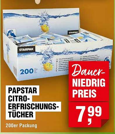 PAPSTAR Citro-Erfrischungstücher 200er Packung