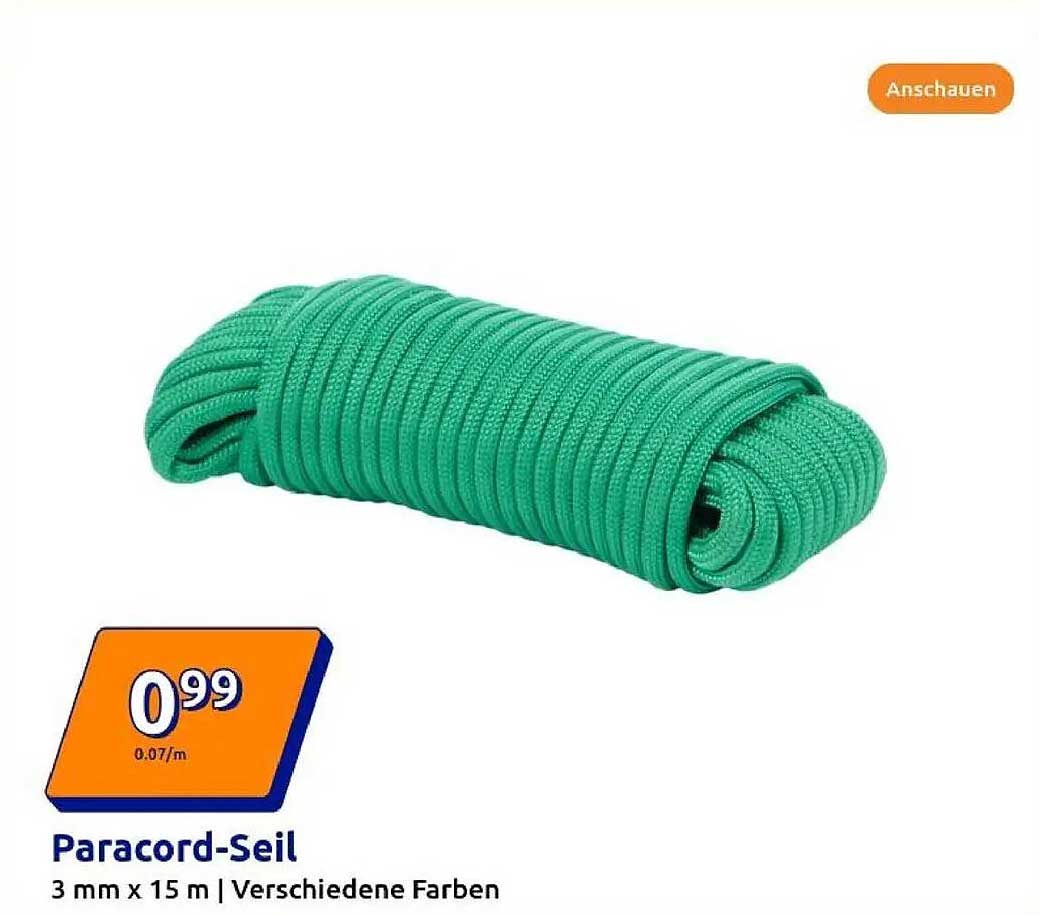 Paracord-Seil 3 mm x 15 m | Verschiedene Farben