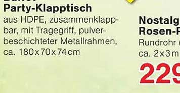 Party-Klapptisch aus HDPE, zusammenklappbar