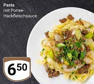 Pasta mit Porree-Hackfleischsauce