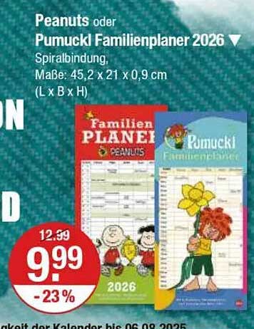 Peanuts oder Pumuckl Familienplaner 2026
