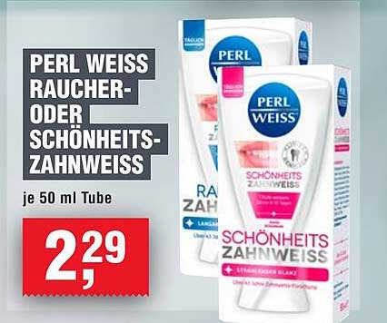 PERL WEISS RAUCHER- ODER SCHÖNHEITS- ZAHNWEISS je 50 ml Tube