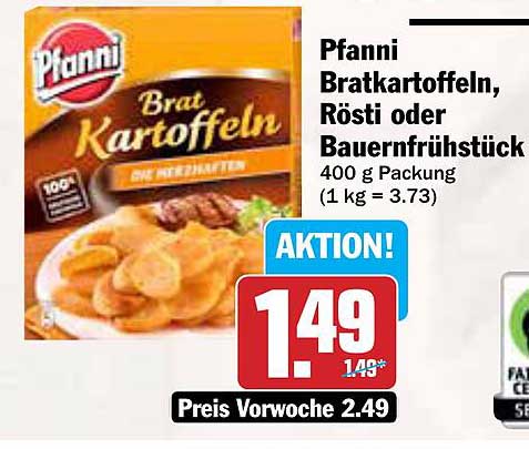 Pfanni Bratkartoffeln, Rösti oder Bauernfrühstück 400 g