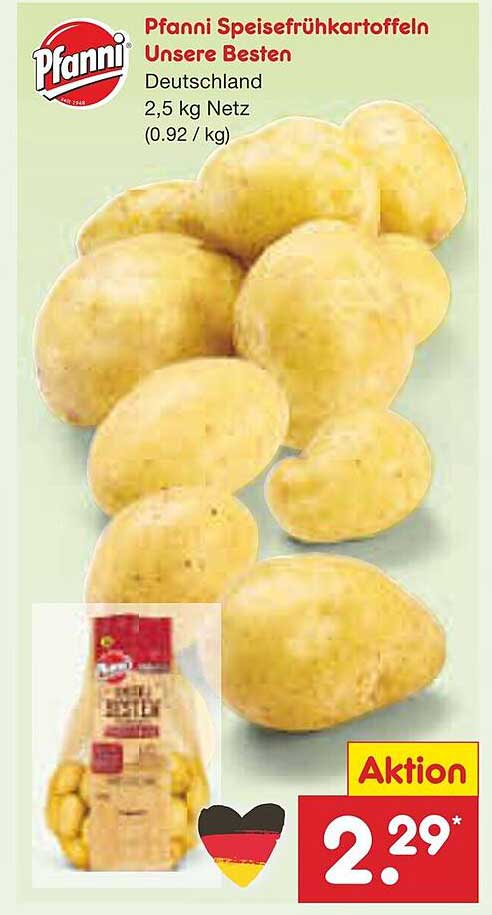 Pfanni Speisefrühkartoffeln Unsere Besten 2,5 kg Netz