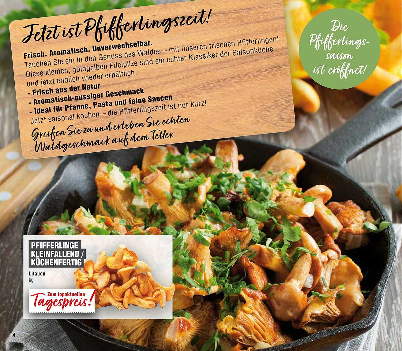Pfifferlinge kleinfalzend / küchenfertig