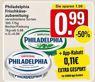 Philadelphia Frischkäsezubereitung verschiedene Sorten 100-175g Becher/Packung