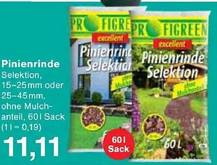 Pinienrinde Selektion, 15–25 mm oder 25–45 mm, 60 l Sack