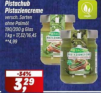 Pistachub Pistaziencreme versch. Sorten ohne Palmöl 190/200 g Glas