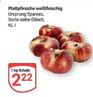 Plattpfirsiche weißfleischig aus Spanien