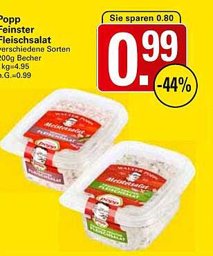 Popp Feinstes Fleischsalat 200g - Verschiedene Sorten